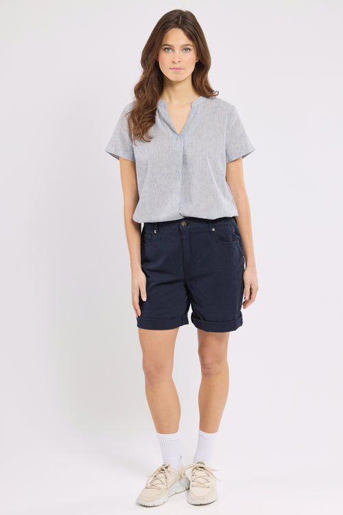 Bermuda taille élastique LINORA - coton - Le Comptoir Maritime - 1