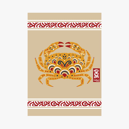 TORCHON CRABE FLEURI - Le Comptoir Maritime - 1