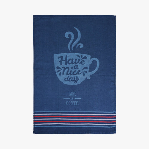 TORCHON TAKE A COFFE BLEU - Le Comptoir Maritime - 1