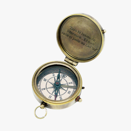 BOUSSOLE DANS SON ÉTUI ROSE DES VENTS - Le Comptoir Maritime - 1