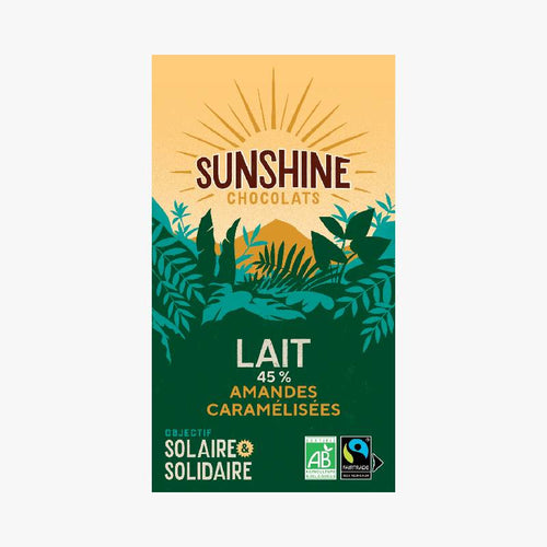 TABLETTE DE CHOCOLAT AU LAIT - AMANDES CARAMÉLISÉES - Le Comptoir Maritime - 1
