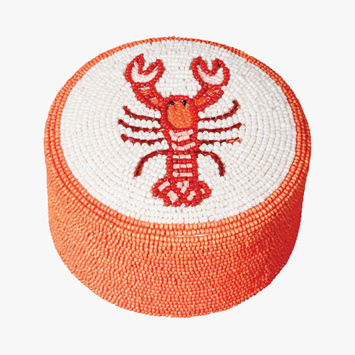 BOÎTE RONDE HOMARD EN PERLES - Le Comptoir Maritime - 1