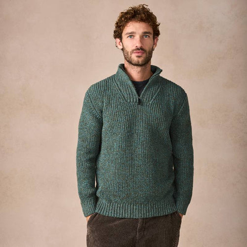 PULL COL ZIPPE HOMME - Le Comptoir Maritime - 1