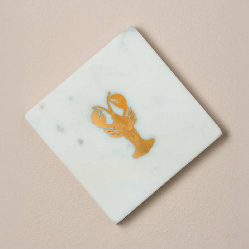 4 SOUS-VERRES MARBRE HOMARD - Le Comptoir Maritime - 1