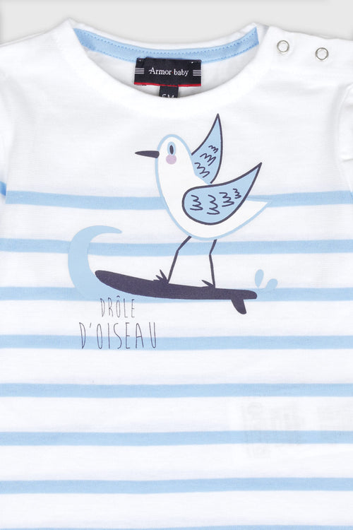 Marinière Oiseau Baby - coton léger - Le Comptoir Maritime - 2