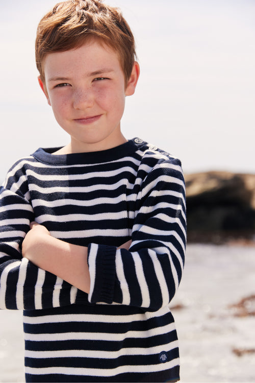 Pull marin rayé Fouesnant Kids - laine - Le Comptoir Maritime - 3
