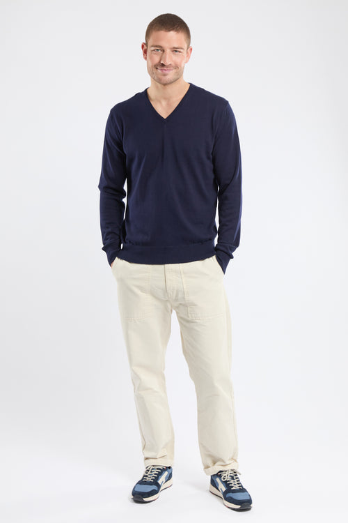 Pull col V - coton - Le Comptoir Maritime - 1