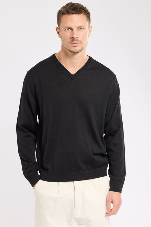 Pull col V - laine mérinos et acrylique - Le Comptoir Maritime - 3