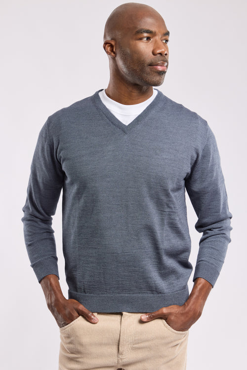 Pull col V Bérac - laine mérinos et acrylique - Le Comptoir Maritime - 1