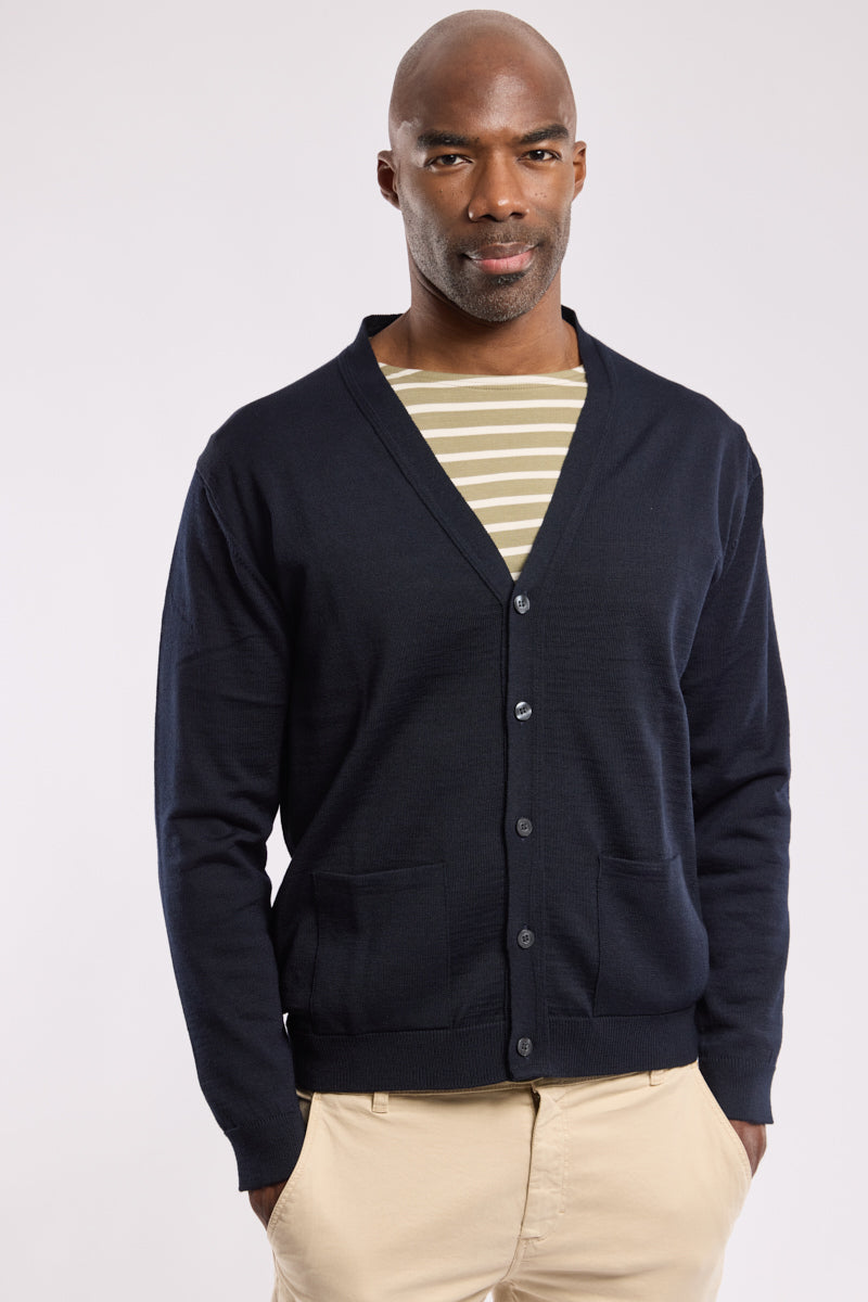 Cardigan boutonné Bérac - Homme - AMIRAL – Le Comptoir Maritime