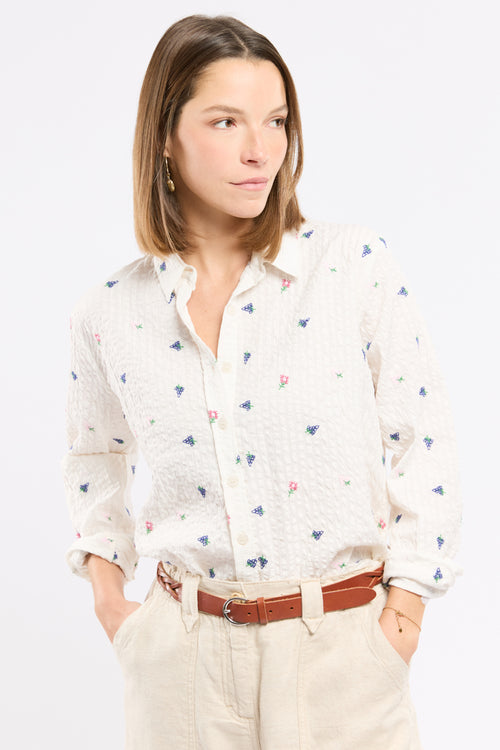 Chemisier brodé Marielle - coton - Le Comptoir Maritime - 1