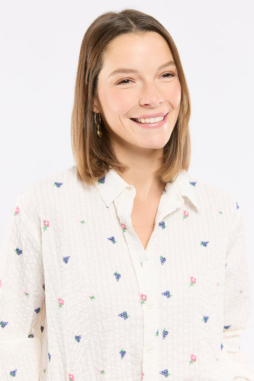 Chemisier brodé Marielle - coton - Le Comptoir Maritime - 2