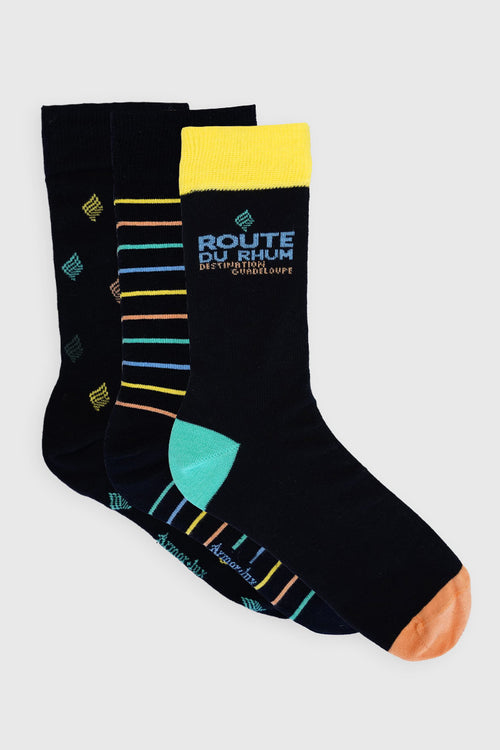 Lot de 3 paires de chaussettes - coton - Le Comptoir Maritime - 1
